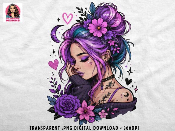 Download Purple Goth Beauty | Floral PNG - Floral png Collection