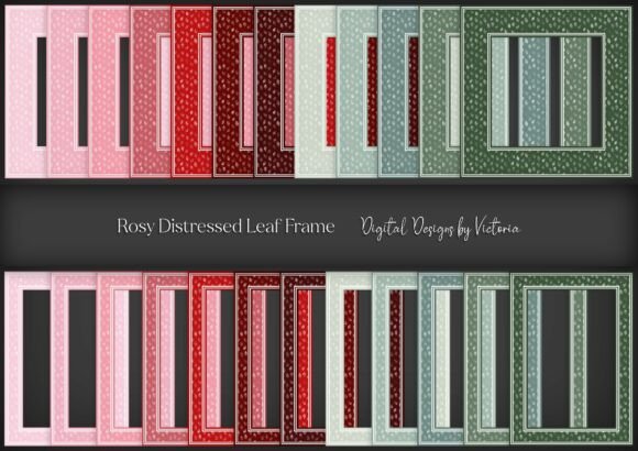 Download Rosy Distressed Leaf Frame - Leaf frame Collection