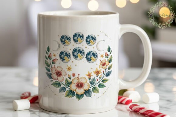 Download Celestial Moon Phase Floral PNG Clipart - Floral png Collection